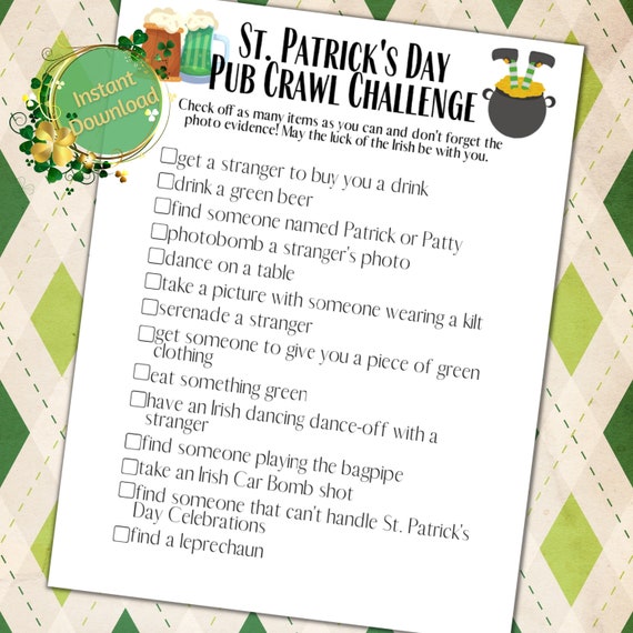 free st patricks day pub quiz
