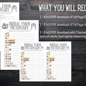 Bridal Emoji Pictionary Printable Bridal Shower Game ⁝ Wedding Shower ...