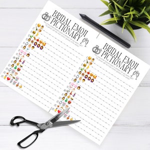 Bridal Emoji Pictionary Printable Bridal Shower Game ⁝ Wedding Shower ...