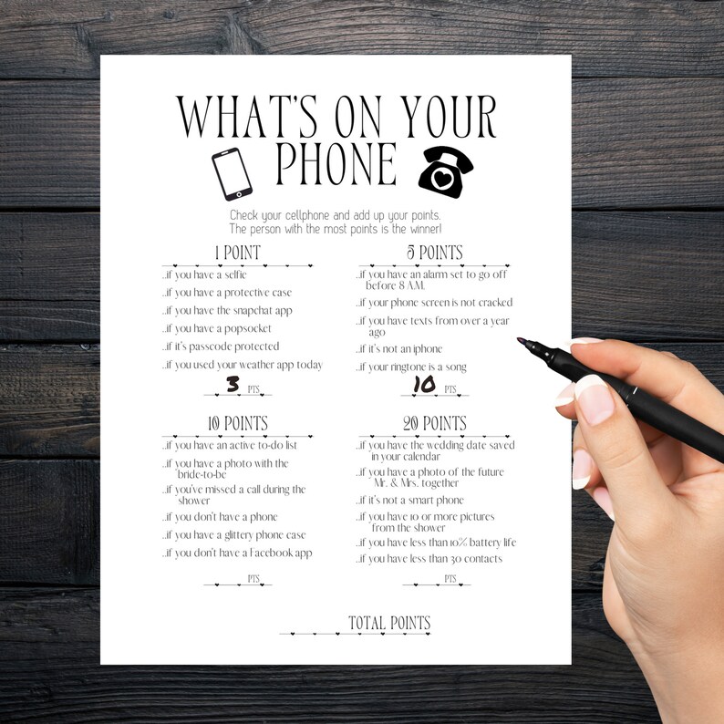 Bridal what's on Your Phone Printable Shower Game Wedding Shower Game ... Bridal what's on Your Phone Printable Shower Game Wedding Shower Game ...