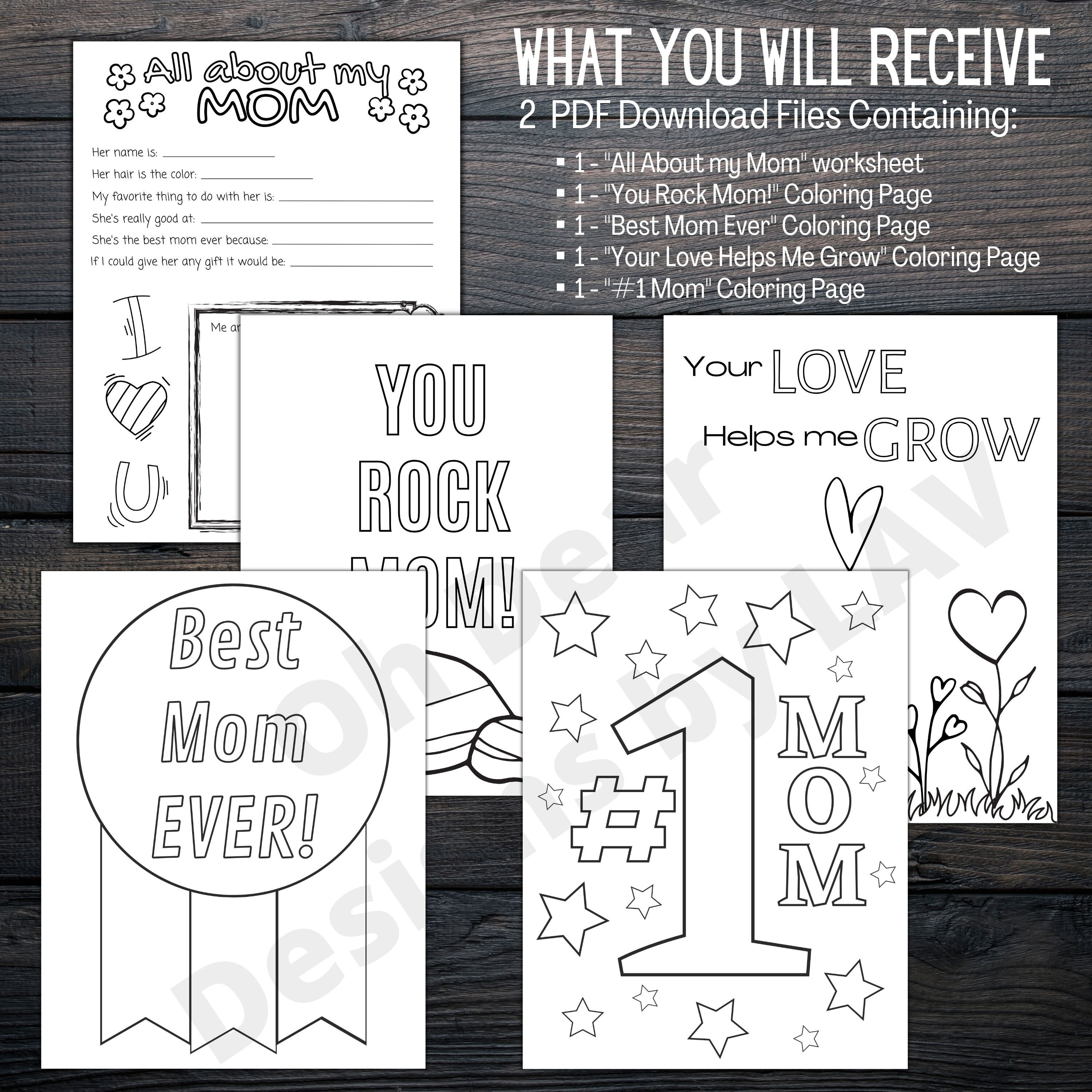 Number 1 Mom Coloring Pages