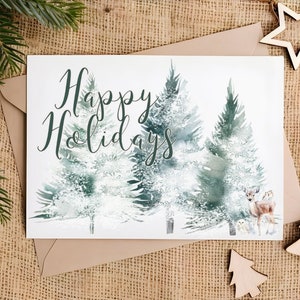 Modello di biglietto di auguri stampabile ⁝ Biglietto di auguri digitale scaricabile ⁝ Biglietto di Natale rustico in stile bosco ⁝ Biglietto di auguri di buone feste ⁝ HHC0x0x