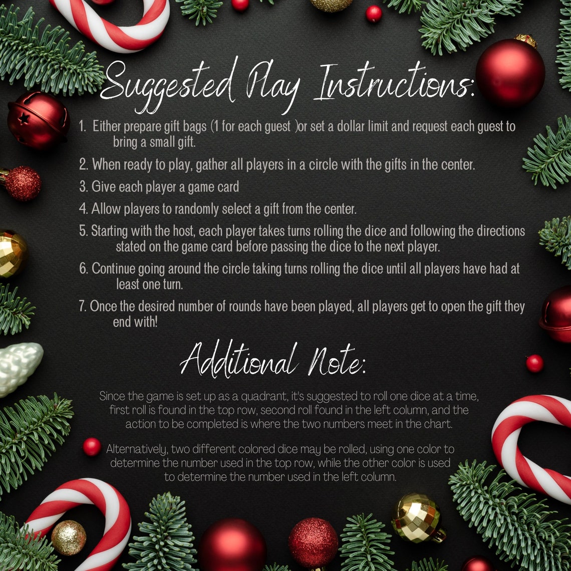 Christmas Gift Exchange Dice Game Printable Game Christmas - Etsy