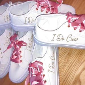 Personalized White Glitter Bride Sneakers With Rose Gold for Wedding or  Special Occasion, Bling Bridal Shoes, Sparkle Sneakers 