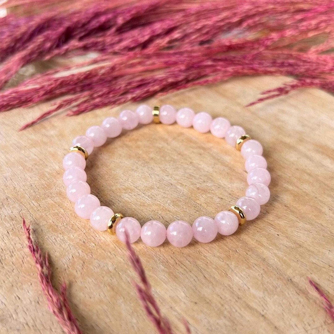 THOMAS SABO Bracciale Elastico Con Perle Di Quarzo Rosa E Anello In Argento - Regolabile, Per Charm Club