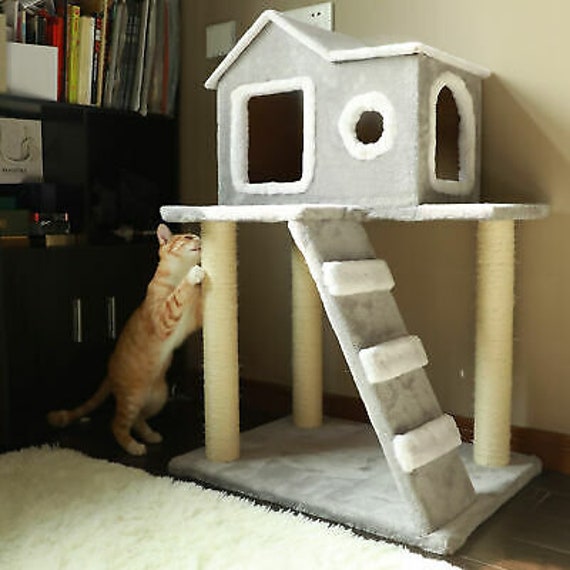 Cat House Scratching Post Etsy