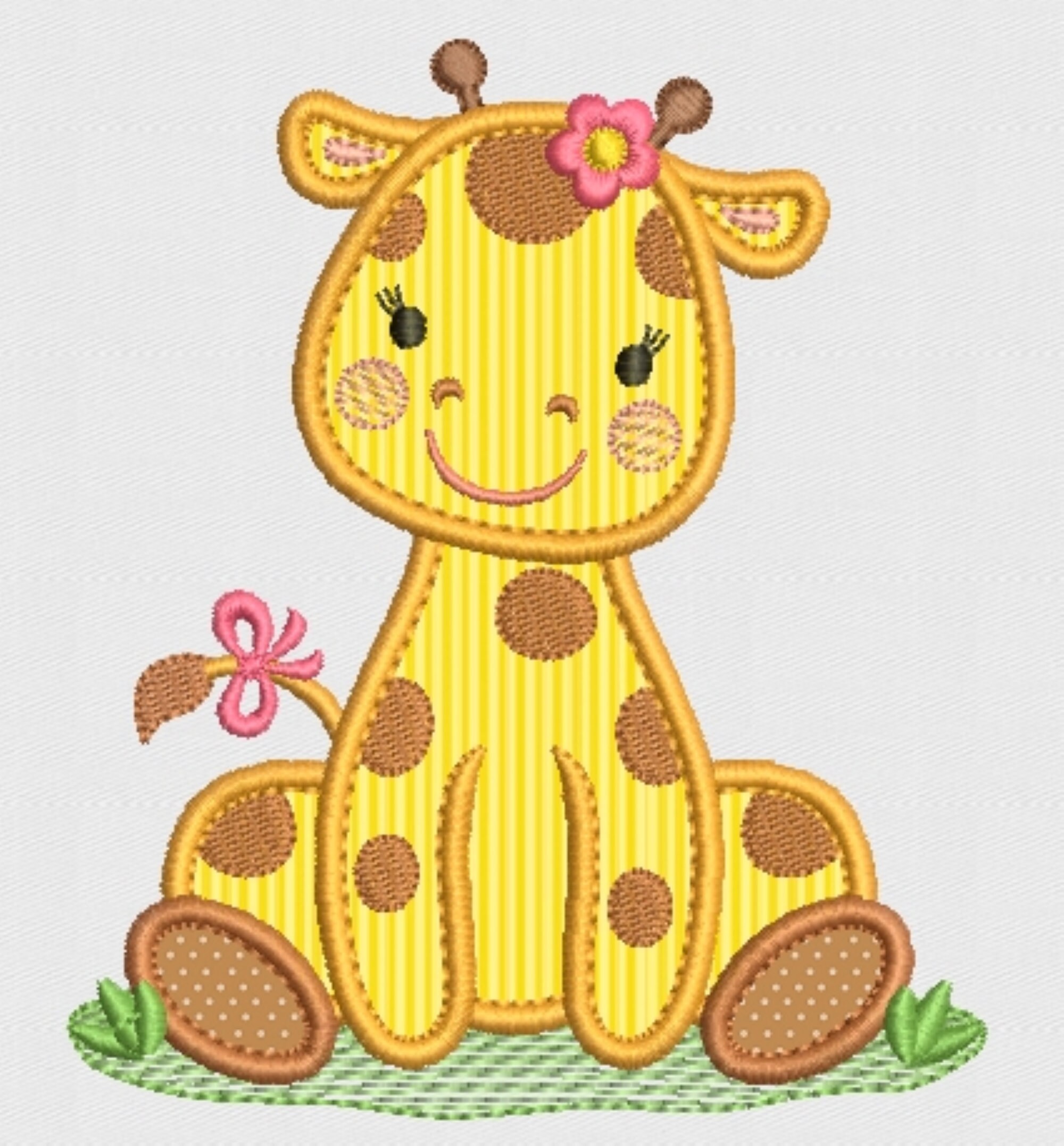 Applique Giraffe Machine Embroidery Design Zoo Baby Girl Cute