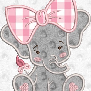 ELEPHANT GIRL APPLIQUE Diseños de bordado - Diseño de bordado de elefante, patrón de bordado de máquina de apliques