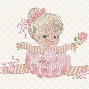 Ballerina Machine Embroidery Designs - Girl embroidery design, Ballet Machine embroidery pattern - instant download