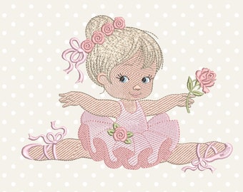 Ballerina Machine Embroidery Designs - Girl embroidery design, Ballet Machine embroidery pattern - instant download