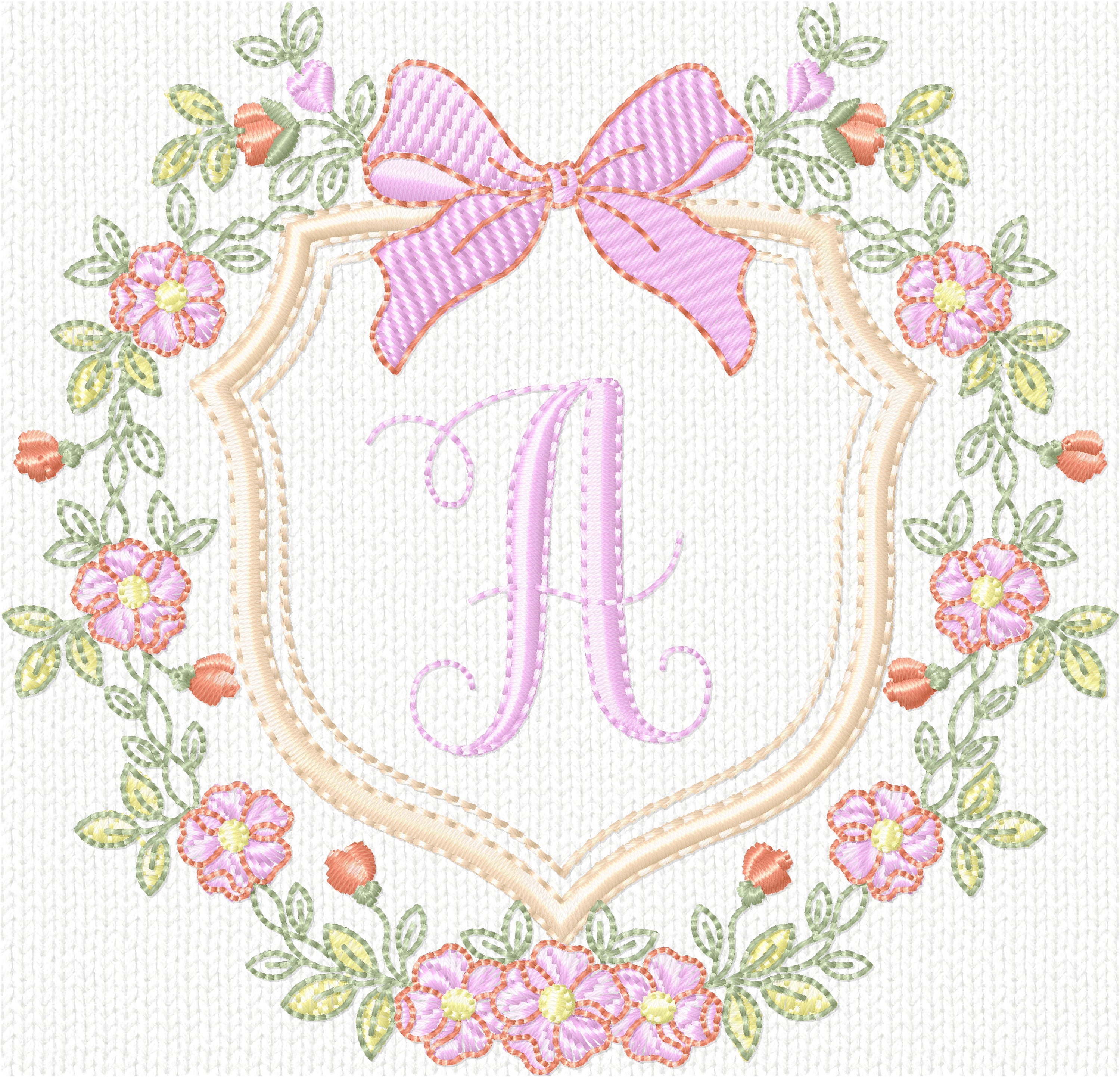 Monogram Embroidery Design - Alphabet - Font - Machine Embroidery ...