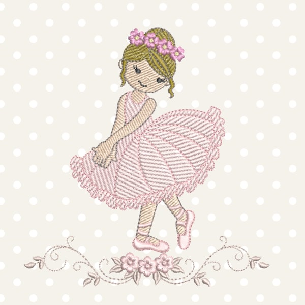 Ballerina Machine Embroidery Designs - Girl embroidery design, Machine embroidery pattern - instant download