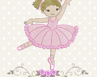 Ballerina Machine Embroidery Designs - Girl embroidery design, Machine embroidery pattern - instant download