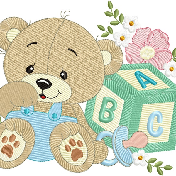 Cute BEAR Embroidery Design, Baby Boy Bear Machine Embroidery Design, instant downloads.