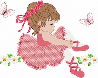 BALLERINA machine embroidery designs - Girl Ballet embroidery design, Machine embroidery pattern - instant download