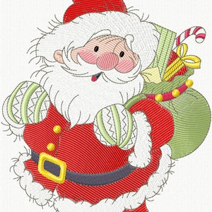 Santa Embroidery Design, Christmas Embroidery Designs, Cute Santa Christmas Embroidery Designs, Instant Downloads