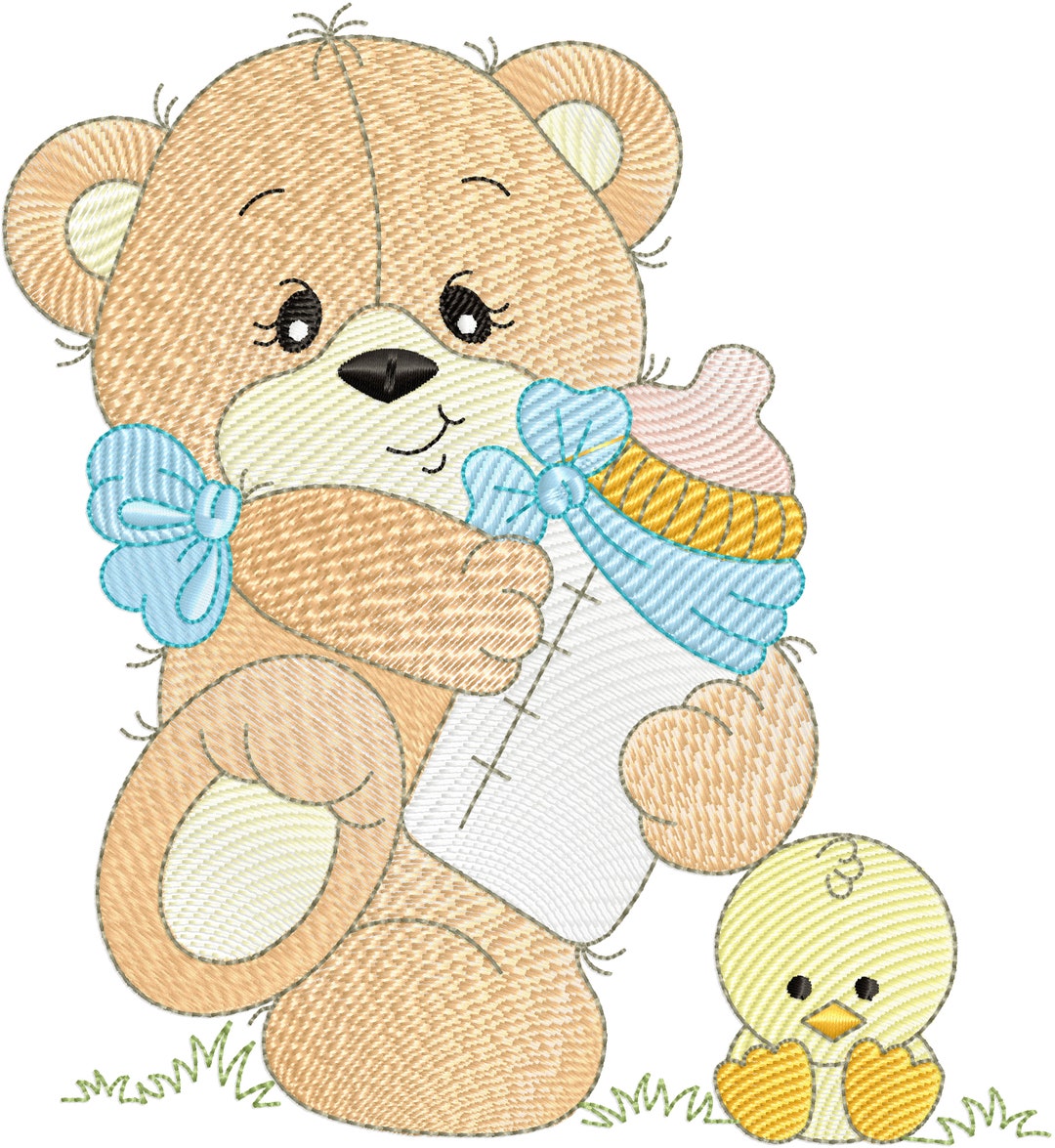 Baby Embroidered Cute Bear Casual Set