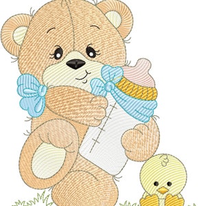 Cute BEAR Embroidery Design, Baby Boy Bear Machine Embroidery Design, instant downloads.