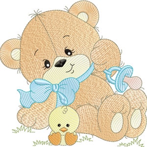 Cute BEAR Embroidery Design, Baby Boy Bear Machine Embroidery Design, instant downloads.