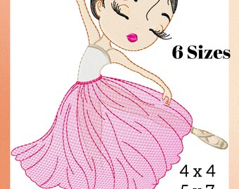 CUTE BALLERINA Machine Embroidery Designs - Girl Embroidery Design, Ballet Machine Embroidery pattern - instant download