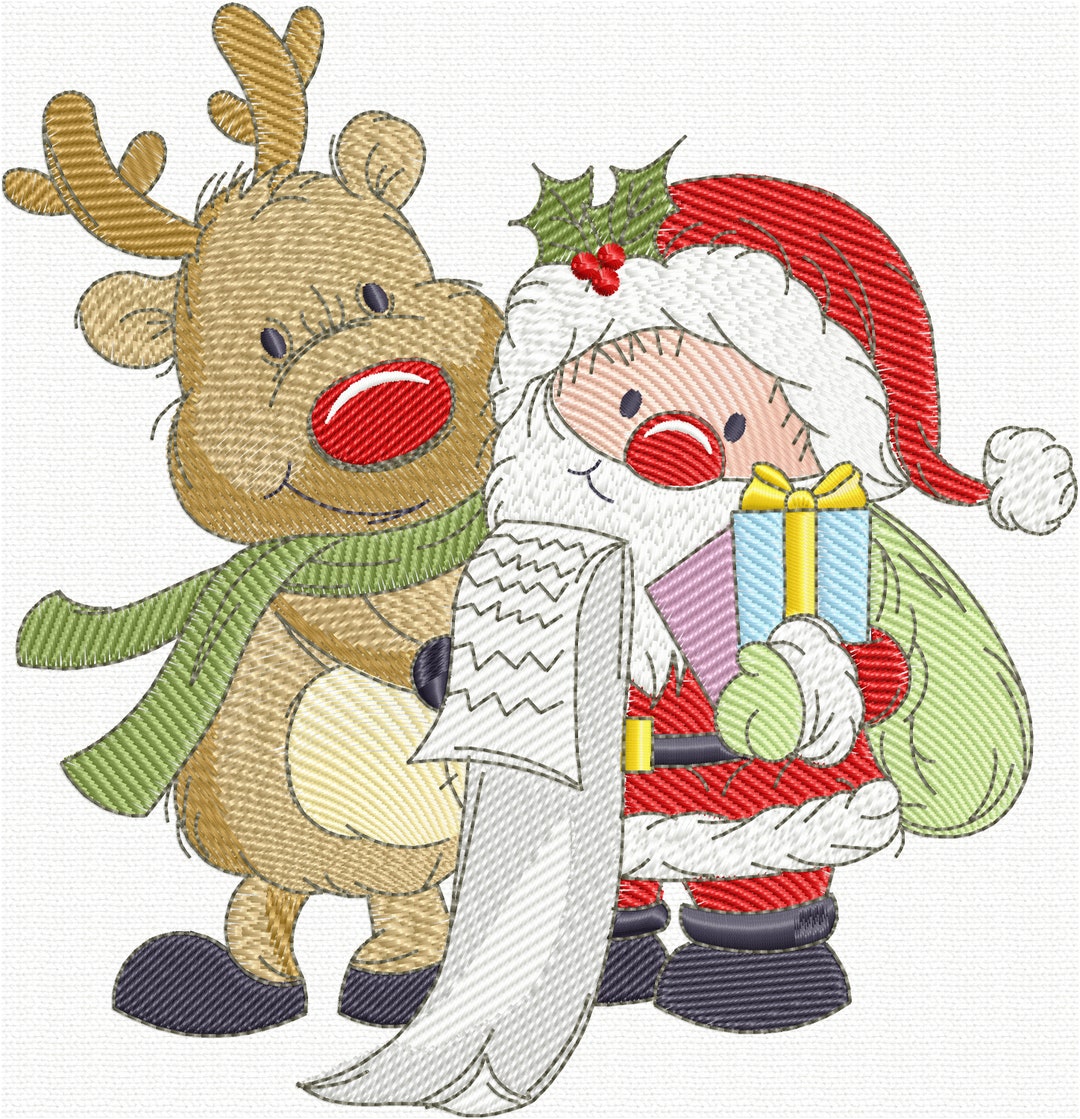 Embroidery Design Rocker Santa Santa / Reindeer Embroidery Design, Christmas Embroidery Designs, Cute ...