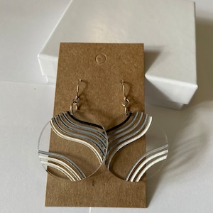 Circle Retro Line Earrings Acrylic Jewelry Dangle Gift for Her