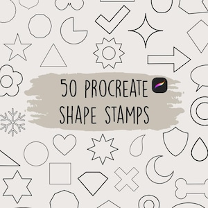 Procreate Shape Stamps, Procreate basic stamp set, Procreate shapes, shape stamps, Procreate doodles, Procreate brushes, shape stamp bundle