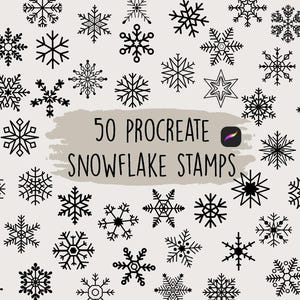 Procreate Snowflake Stamps, Procreate stamp set, procreate snowflake stamp, Procreate winter set, Procreate brushset, snowflake stamp bundle