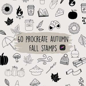 Tampons Procreate automne, lot Procreate automne automne, ensemble de tampons Procreate automne confortable, griffonnages Procreate, pinceaux Procreate, tampon automne automne