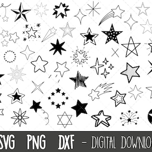 Star svg bundel, ster svg, sterren svg, vallende ster, vallende ster svg, dxf, ster clipart, ster gesneden bestand, ster cricut silhouet svg gesneden bestand