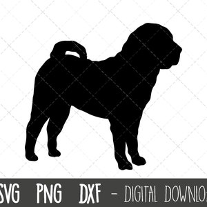 Shar Pei svg, dog svg, Shar Pei silhouette, Shar Pei outline png, Shar Pei clipart, dog pet png, dxf, Shar Pei cricut silhouette cut file