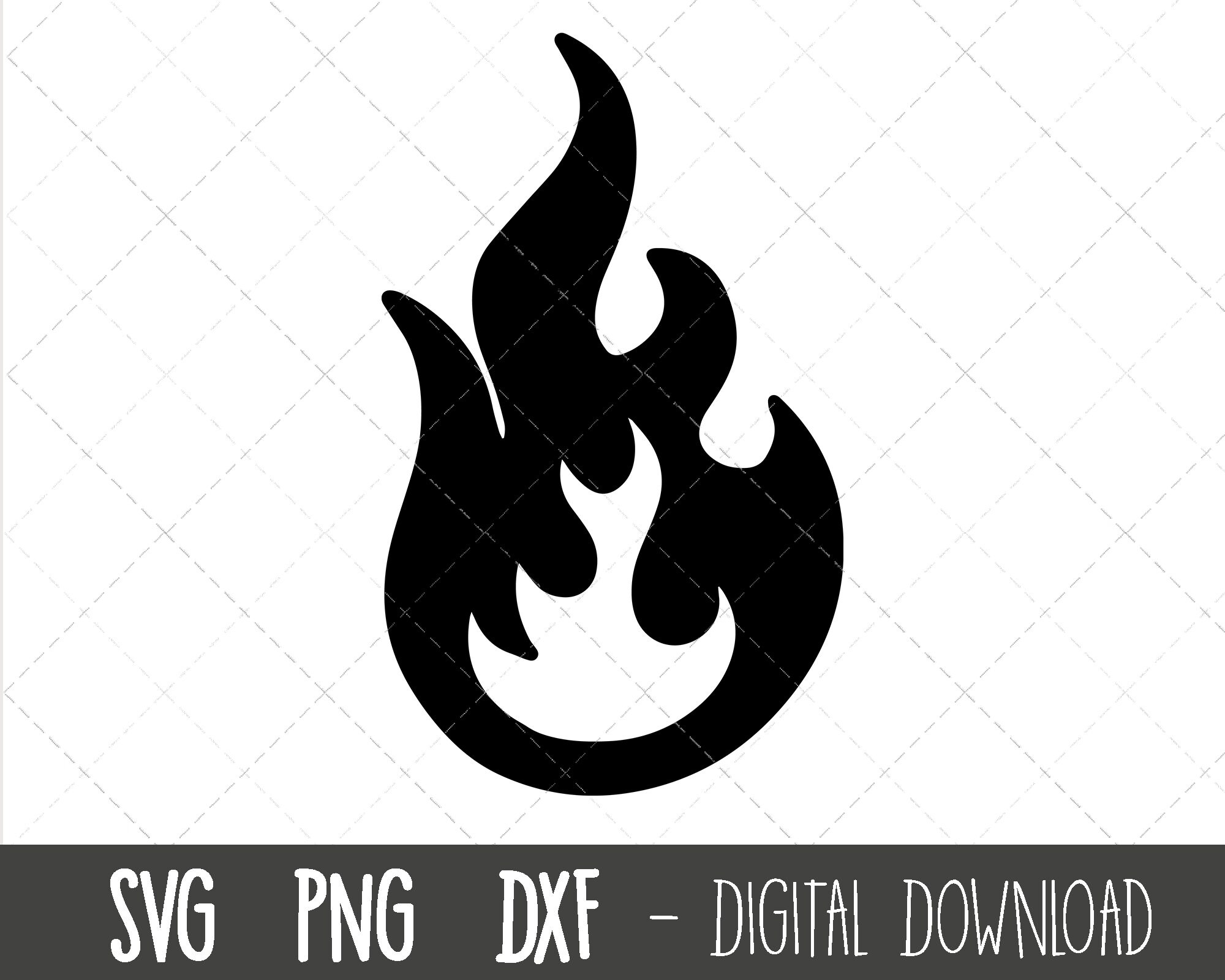 Flame Fire Black Contour PNG & SVG Design For T-Shirts