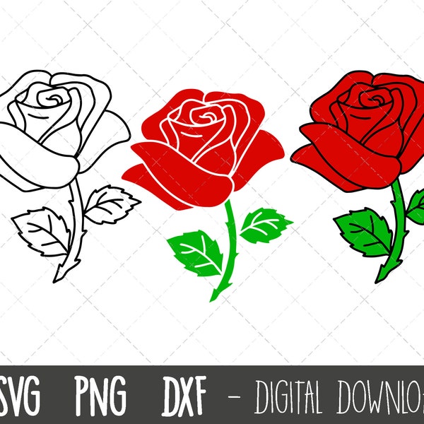 Rose SVG, Rose svg bundle, flower svg, flower clipart, spring clipart, floral svg, floral clipart, rose flower cricut silhouette cut file