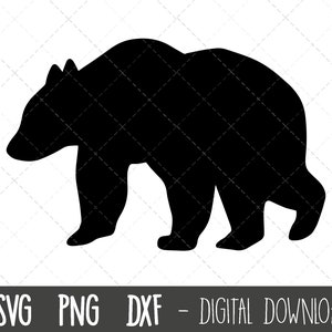 Bear svg, bear clipart, bear silhouette svg, bear outline svg, bear png, mama bear svg, animal svg, bear cricut silhouette svg cutting file