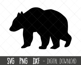 Oso svg, clipart de oso, silueta de oso svg, contorno de oso svg, oso png, mamá oso svg, animal svg, oso cricut silueta svg archivo de corte