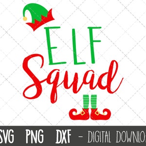 Elf squad svg, elf svg, christmas svg, elf svg file, elf squad clipart, elf hat png, xmas svg files, cricut silhouette svg cut cutting file