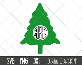 Christmas tree monogram svg, christmas tree clipart, christmas tree svg, tree svg file, christmas tree cricut silhouette svg cut cut file