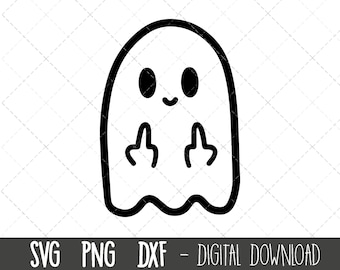 Spook middelvinger SVG, grappige geest svg, schattige halloween geest svg, geest png, halloween svg, dxf, cricut ghost svg, silhouet gesneden bestand