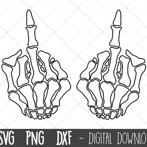 Skeleton middle fingers SVG, skeleton png, skeleton clipart, halloween clipart, halloween svg, skeleton halloween cricut silhouette cut file