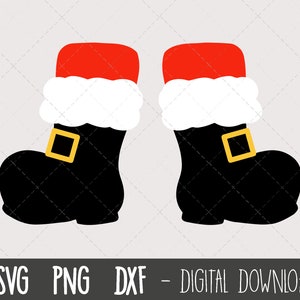 Santa Boots SVG, santa svg, holiday clipart, christmas svg, black santa boots svg, santa boots cut file, cricut silhouette svg cut file