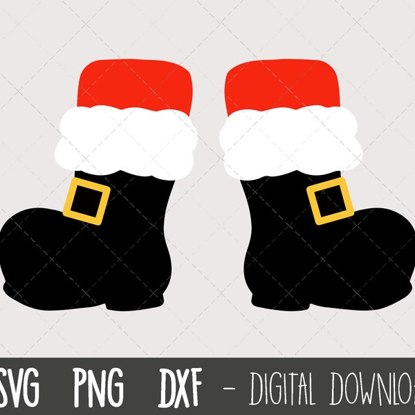 Santa Boots SVG, santa svg, holiday clipart, christmas svg, black santa boots svg, santa boots cut file, cricut silhouette svg cut file