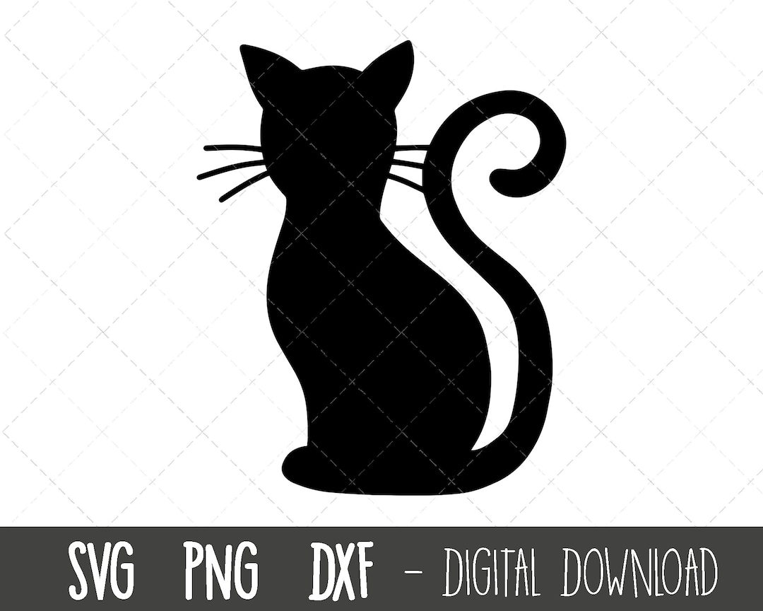 2 Black Kitty Meow Cat Katze Kitten SVG PNG (Instant Download) 