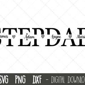 Stiefvader SVG, Stiefvader svg, Vaderdag SVG, stiefvader split name frame svg, papa svg, stiefvader geknipt bestand, vader cricut silhouet svg gesneden bestand