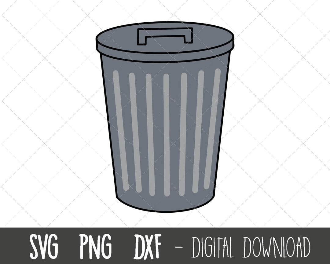 garbage can clip art black and white