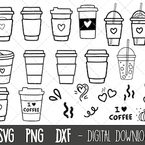 Coffee cup svg, coffee cup bundle, takeaway cup svg, starbucks cup svg, cup svg bundle, silhouette, cricut cut files, coffee cup cut files