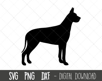 Great Dane svg, dog svg, Great Dane silhouette, Great Dane outline png, Great Dane clipart, dog pet png, dxf, cricut silhouette svg cut file