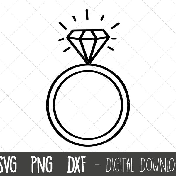 Diamond Ring svg, wedding ring svg, ring svg, wedding clipart, wedding svg, engagement ring svg, ring cricut silhouette svg cut cutting file