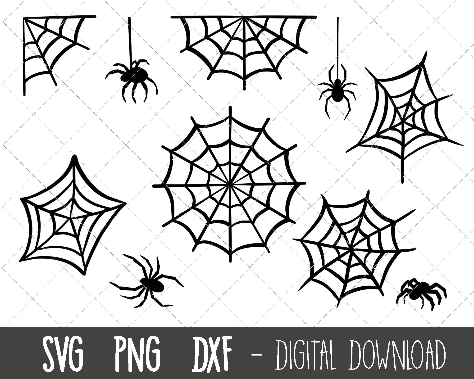 Spiders and Spider Web SVG Files for Silhouette Cameo and 