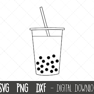 Bubble tea svg, boba tea svg, bubble tea clipart, boba cup svg, cup svg, silhouette, cricut cut files, boba balls coffee cup cutter files