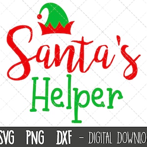 Santa's Helper SVG, elf svg, christmas svg, santa's elf svg, elf squad clipart, elf hat png, santa svg files, cricut silhouette svg cut file